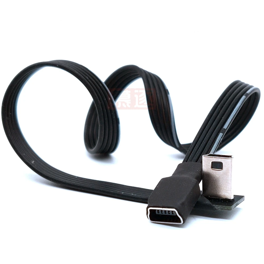 90 stopni 4 kąt mini USB żeńskie do Mini B 5 Pin Adapter kabla ze złączem męskim 0.25m