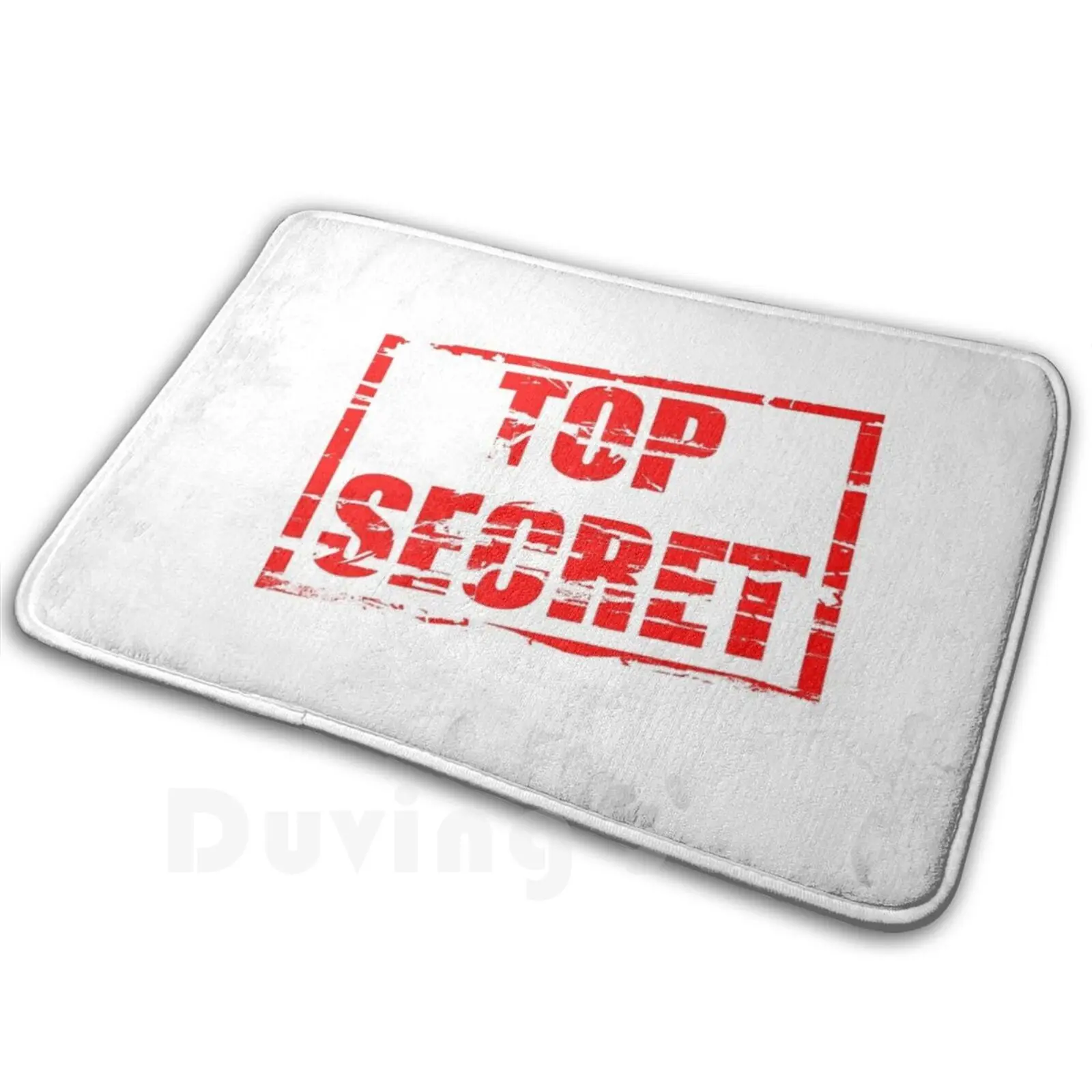 Top Secret Carpet Mat Rug Cushion Soft Non-Slip Top Secret Red Rubber Stamp Mystery Deep Mystery Something