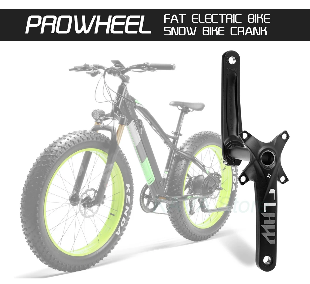Prowheel Fatbike Kurbelgarnitur Claw-100/120 Schneebike Kurbelarm E-Bike Kettenblatt 104BCD Achse 176/192mm Tretlager BB100/120 – Detail 1