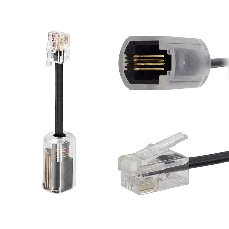 Rj11オス-メス360度全方向性クローター電話ハンドルワイヤー制御ロータリー電話ハンズフリーワイヤー