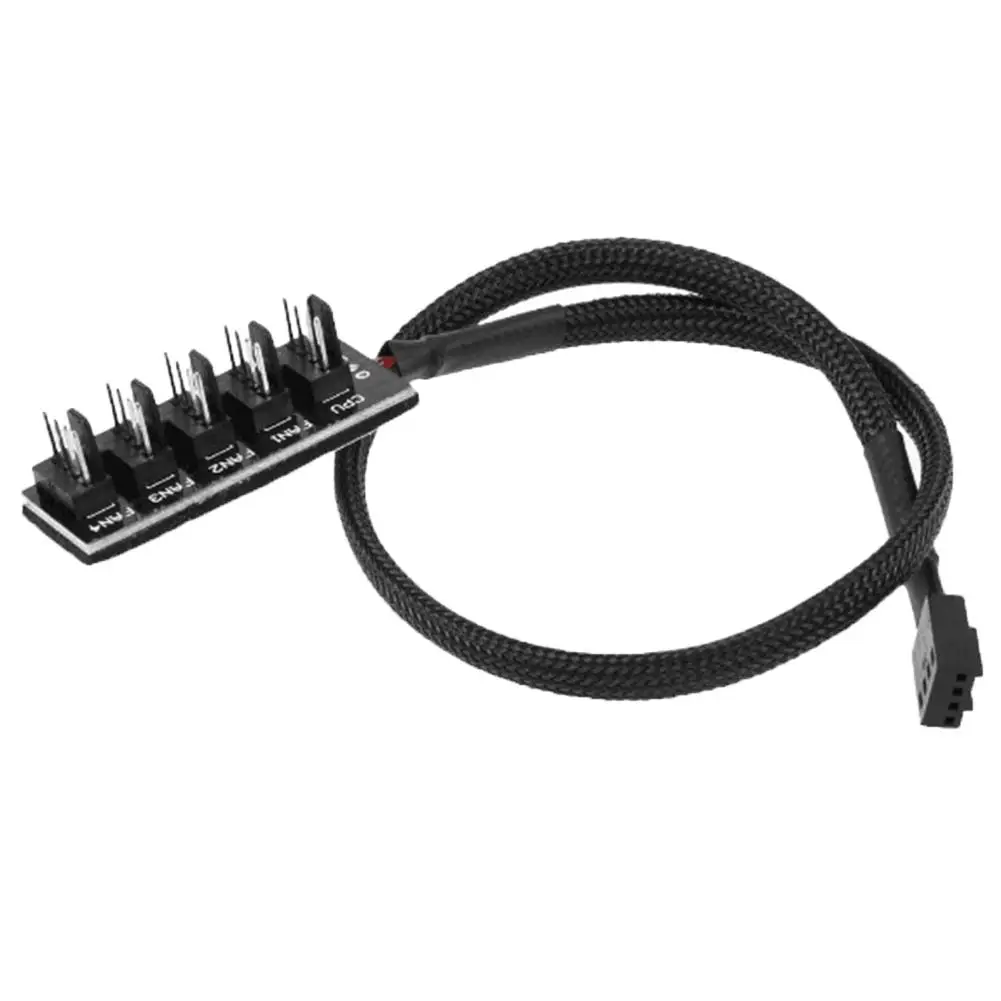 1 zu 5 4-Pin TX4 PWM CPU Lüfter Geflochtene Power Kabel Hub Splitter Adapter