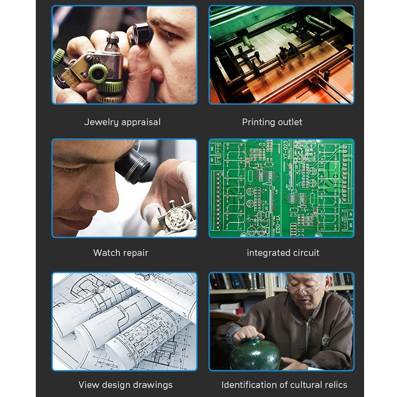 Imagem -04 - Tungfull-lupa Headband Glasses Lupa de Auricular com Estilo Leve Repair Tool