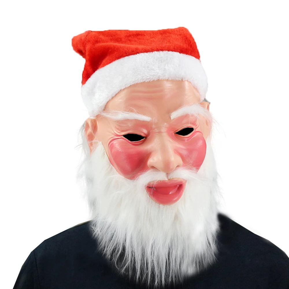 Christmas Krampus Mask, Realistic Christmas Santa Claus Mask Latex Xmas Costume Mask Costume Party