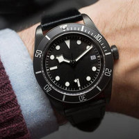 NH35 Mens Watch 41mm Black Pvd Case Miyota8215 Seagull Automatic Movement No Logo Luminous Sapphire Glass Swim Deepwater CORGEUT