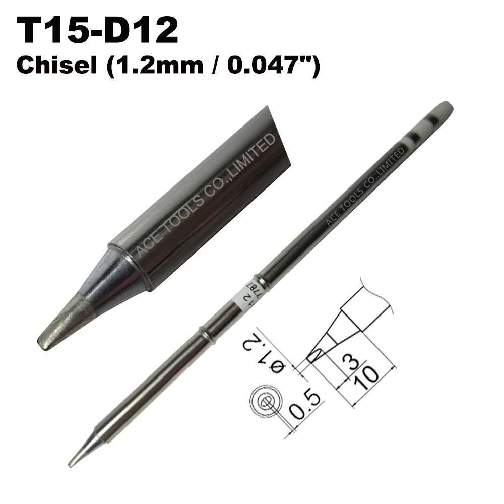 T15-D12 Replacement Soldering Tip for HAKKO FM-203 FM-204 FM-206 FX-951 FX-950 FX-952 FX-9501 FM-2028 FM-2027 FM-2021 Handle