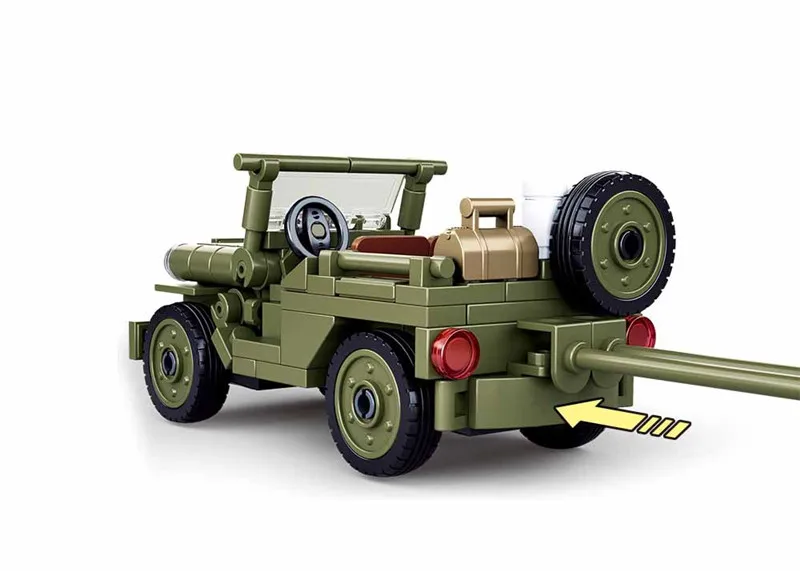 Juego de bloques de construcción modelo militar de la Segunda Guerra Mundial para niño, juguete de construcción con ladrillos, Jeep, militar, Normandía, 143 piezas