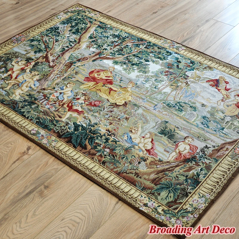 Palace Garden Jacquard Weave Art Tapestry Wall Hanging Gobelin Home Textile Decoration Aubusson Cotton 100% Big Size 140x100cm