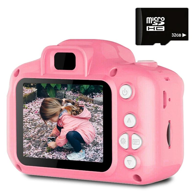 Mini câmera infantil, câmera digital hd 1080p com tela ips de 2 polegadas, câmera de vídeo para crianças, brinquedo para meninos e meninas, presente de aniversário