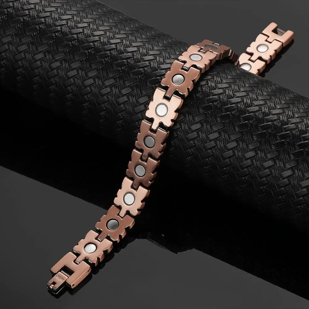 Pure Copper Magnetic Bracelets for Arthritis Pain Relief with Strong Magnets Wristband Adjustable Magnetic Therapy Bracelet