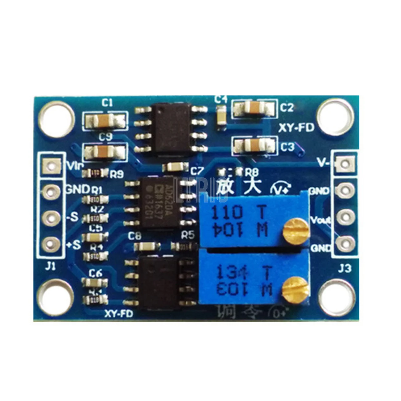 

LTRIG custom 1Pcs New Arrival AD620 Microvolt MV Voltage Amplifier Signal Instrumentation Module Board 3-12VDC