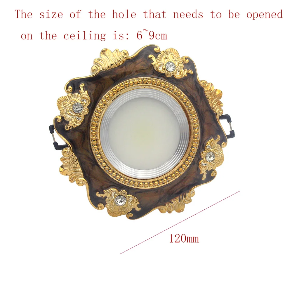 American Brown Golden Lace Resin Square Led Ceiling Lamp 3W 5W 7W For Living Room Corridor Decor Recessed Downlights 110V 220V