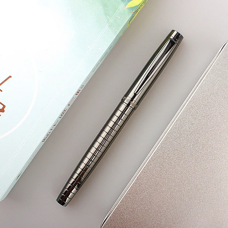 Monte Mount School Office Stationery Supplies Luxury Metal Gray Lattice Roller Ball Pen 0.7mm Metal Ballpoint Pens for Gift