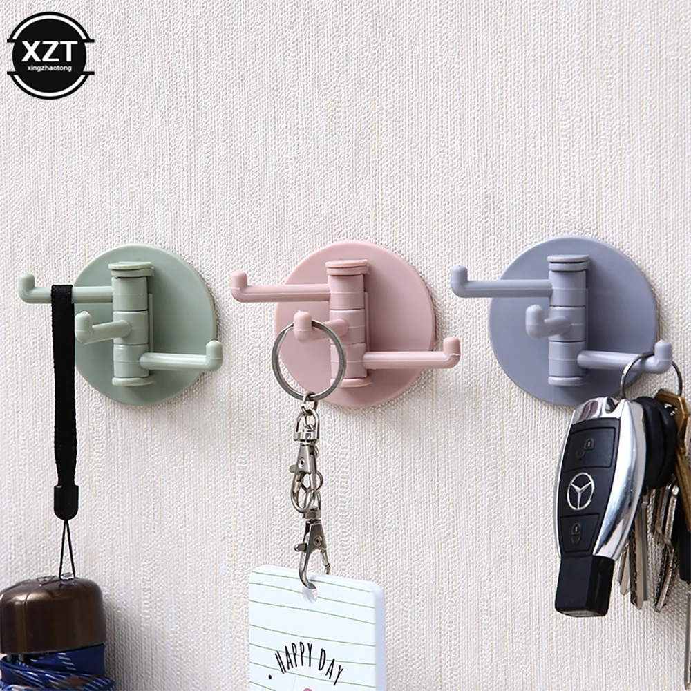 Kitchen Supplies Storage Holders Racks Strong Adhesive Wash Cloth Hooks Space Saving Rotatable Home Bathroom Storage Towel Rack
