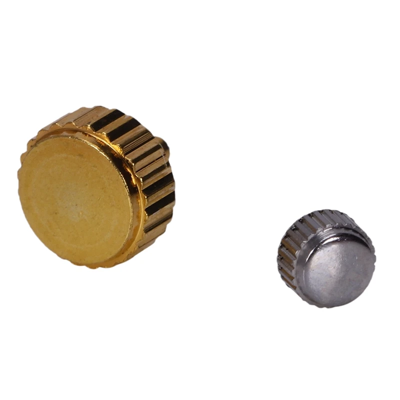 Waterproof Watch Crown Parts Replacement Assorted Gold & Silver Dome Flat Head Watch Accessories Repair Tool Kit for Watchmaker