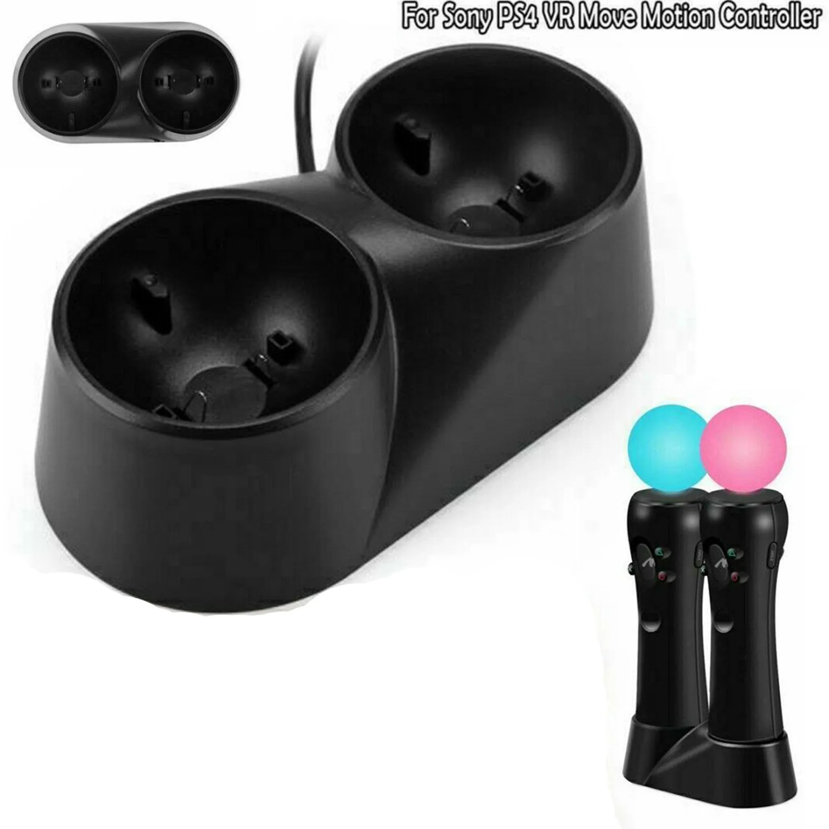 1x doca de carregador duplo para ps4 vr controlador de movimento de playstation controlador de movimento