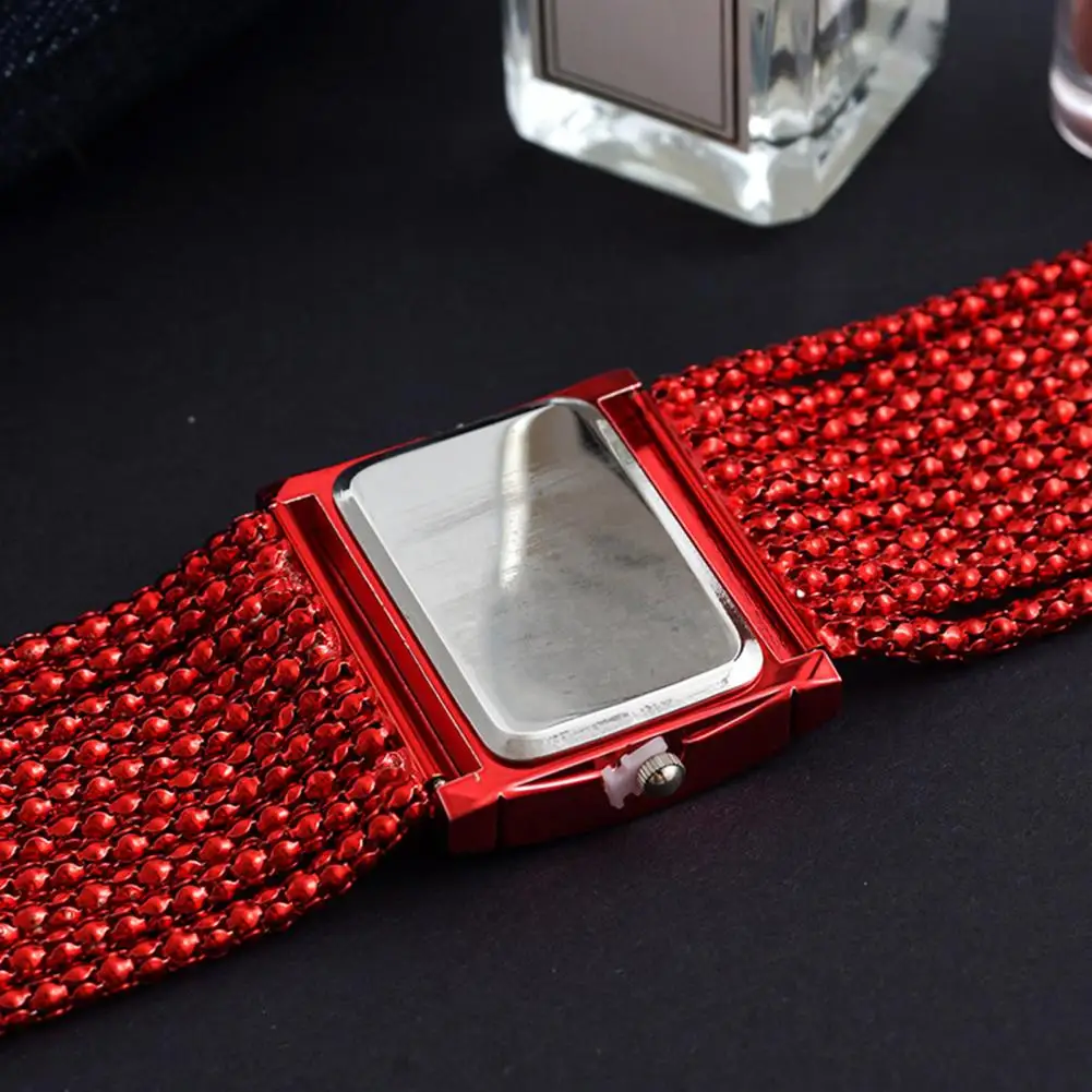 Rhinestone Inlaid Wristwatch For Women Multi-Layer Beads Chain Watch Stylish Women Quartz Bracelet Watch Fashion Wristband Watch