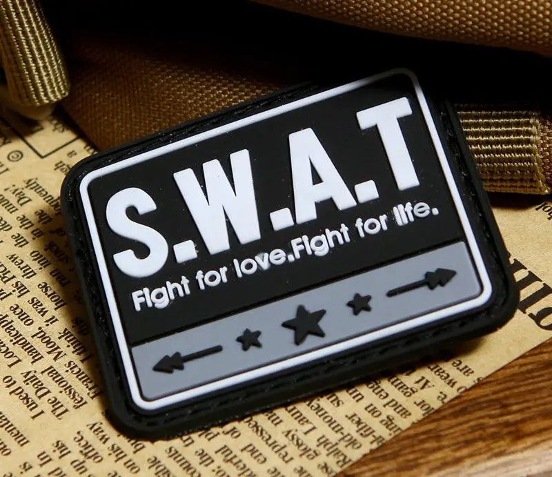 SWAT S.W.A.T FIGHT FOR LOVE AND FIGHT FOR LIFE 3D TACTICAL ARMY  PVC RUBBER PATCH