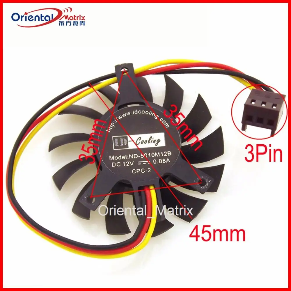 ID-Cooling ND-5010M12B DFS500912M 12V 0.08A 45mm 35x35x27mm POSITX Graphics Card Cooling Fan