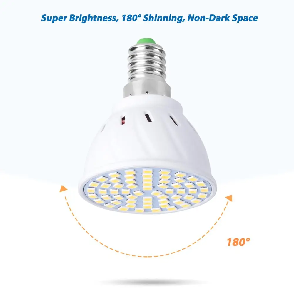 GU10 LED Lamp E27 Spotlight Bulb 48leds Lampara 220V E14 Bombilla Led MR16 gu5.3 Lampada Spot Light Bulb Chandelier Lighting 5W