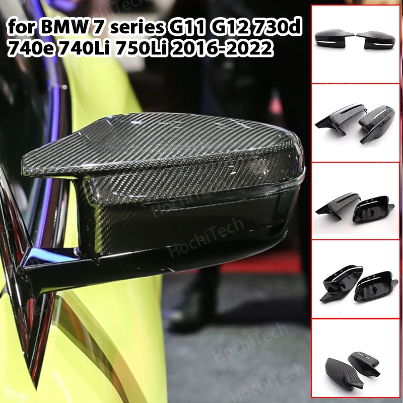 

2pcs modified RHD Carbon Fiber Pattern Mirror cover caps for BMW 7 series G11 G12 730d 740e 740Li 750Li 2016-2022 M4 style LHD