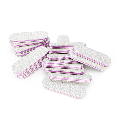 Imagen 2 del producto 50/100/200 Uds. Papel de lija fuerte Mini limas de uñas profesionales removedor de esmalte de Gel UV limas de manicura lijado gris 100/180 herramientas de bricolaje