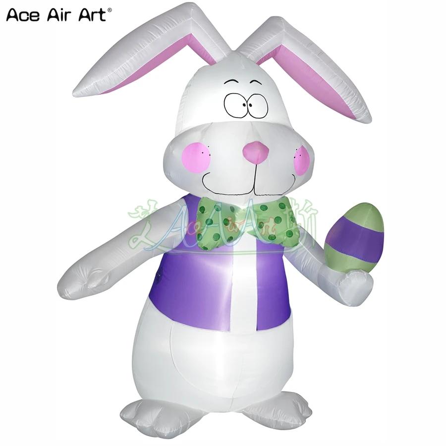 Exquisite Easter Bunny Outdoor Airblown Decoration Inflatable Easter Bunny Cartoon Taking An Egg  For Festival Lawn Parties