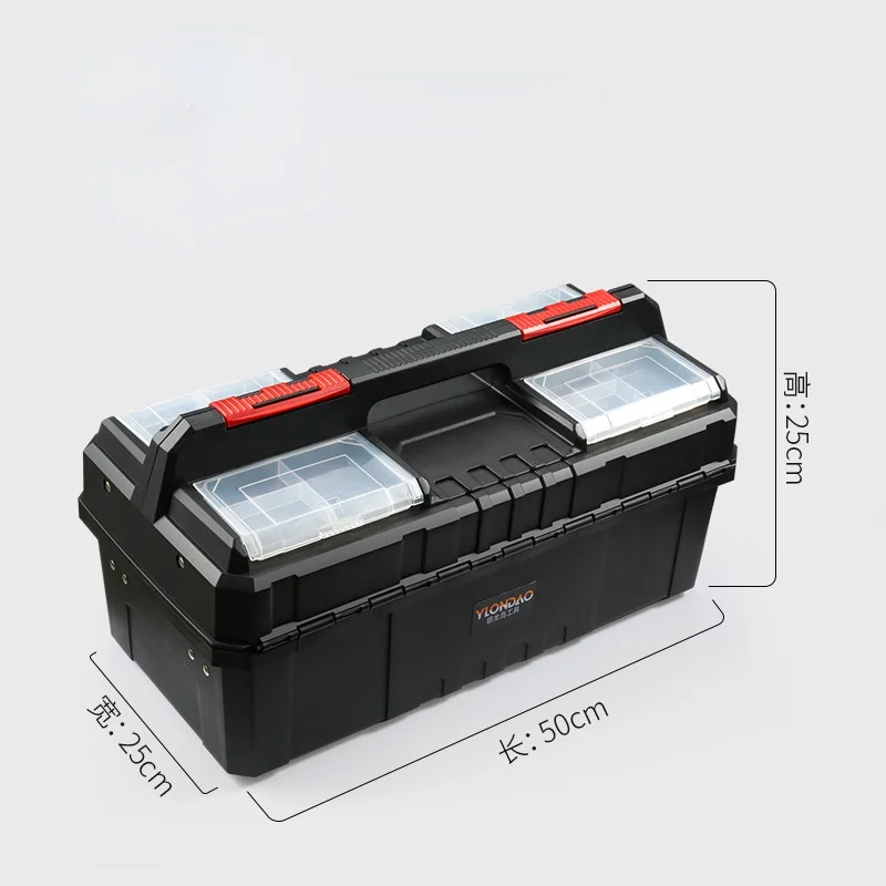 Large Size Hardware Toolbox, Household Portable Multifunctional Folding Car Maintenance Plastic Tool Box