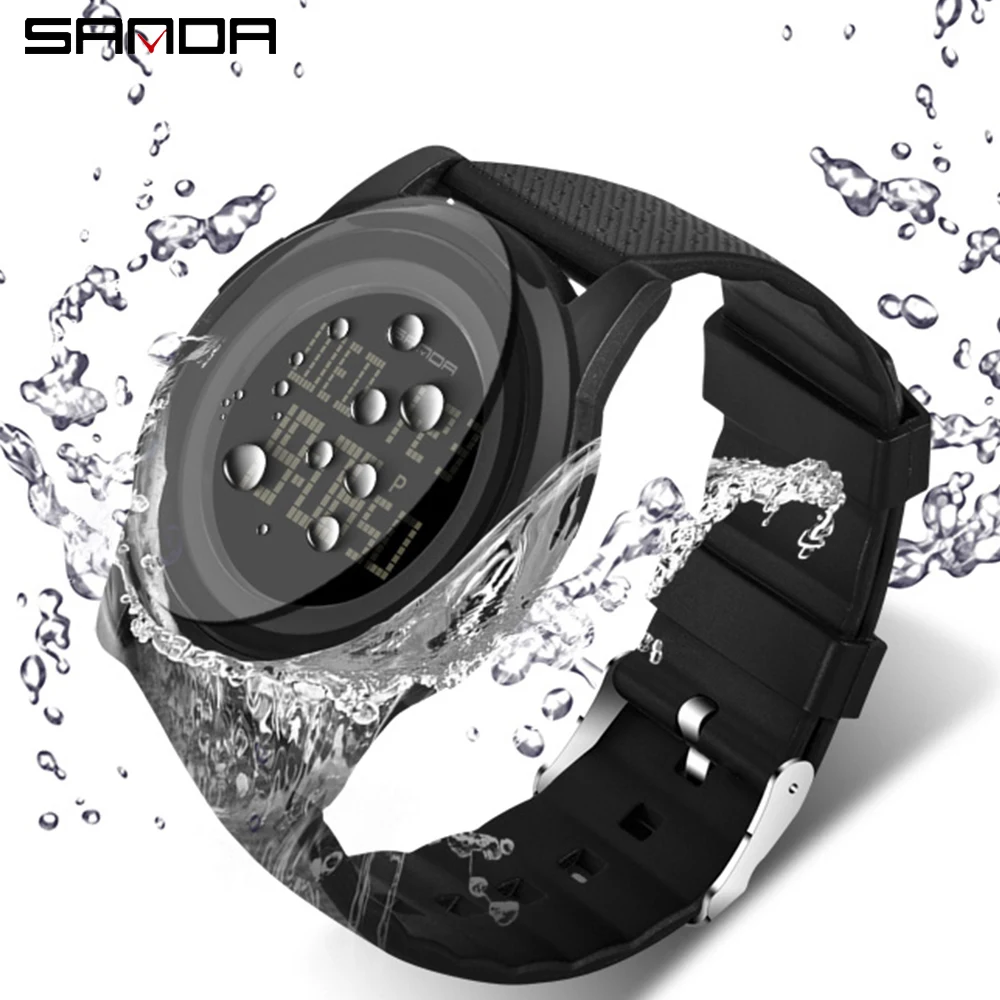 SANDA Brand Luxury 9mm Super Slim Sport Watch Men Electronic LED Digital Wrist Watches For Men Male Clock Relogio Masculino