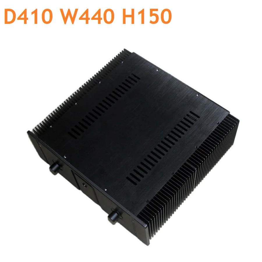 W440 H150 D410 Heatsink DIY Power Amplifier Supply Chassis PSU Box Rear Class Tube Amp Housing DAC Cabinet Preamp Case Aluminum