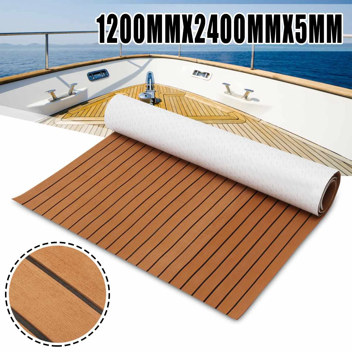 5 Types Self-Adhesive EVA Foam For Boat Marine Flooring Faux Teak Decking Sheet Marine Striped Yacht Mat Deck Mat Vehicle Pad