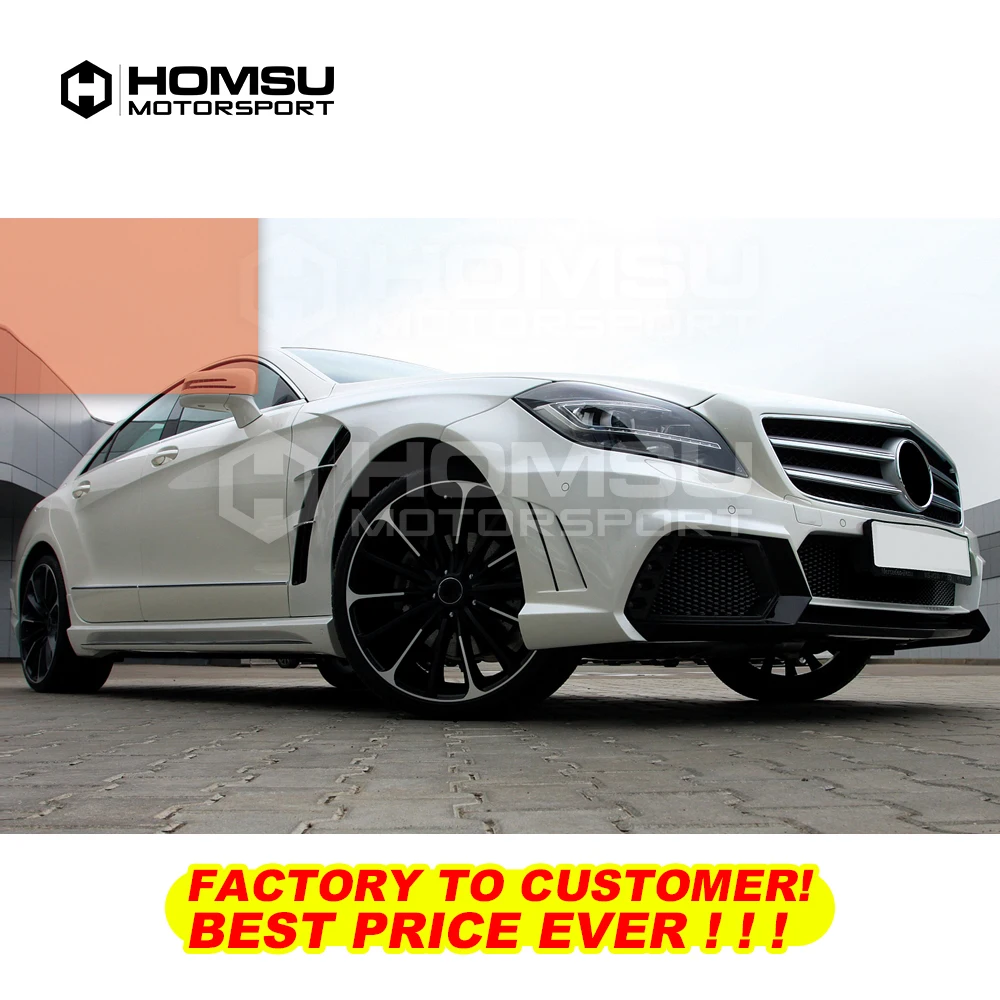 W style FRP Car Body Kit Front Rear Bumper Side Skirts Wheel Eyebrows Exhaust Pipes For Benz CLS Class W218 2012-2013