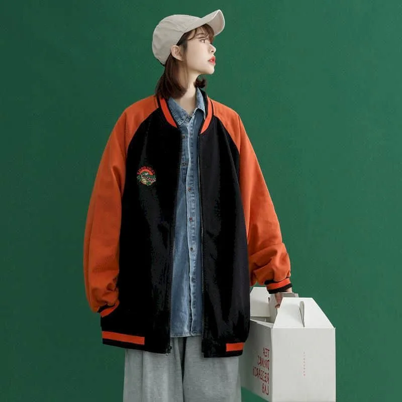 

Women's jacket loose Korean style fried street salt cardigan baseball uniform autumn female tide top 2022 new