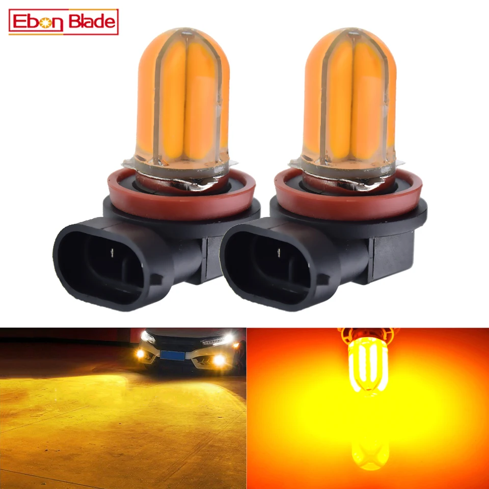 2 個車の Led フォグ電球 H8 H11 H16 JP アンバーイエローオレンジ