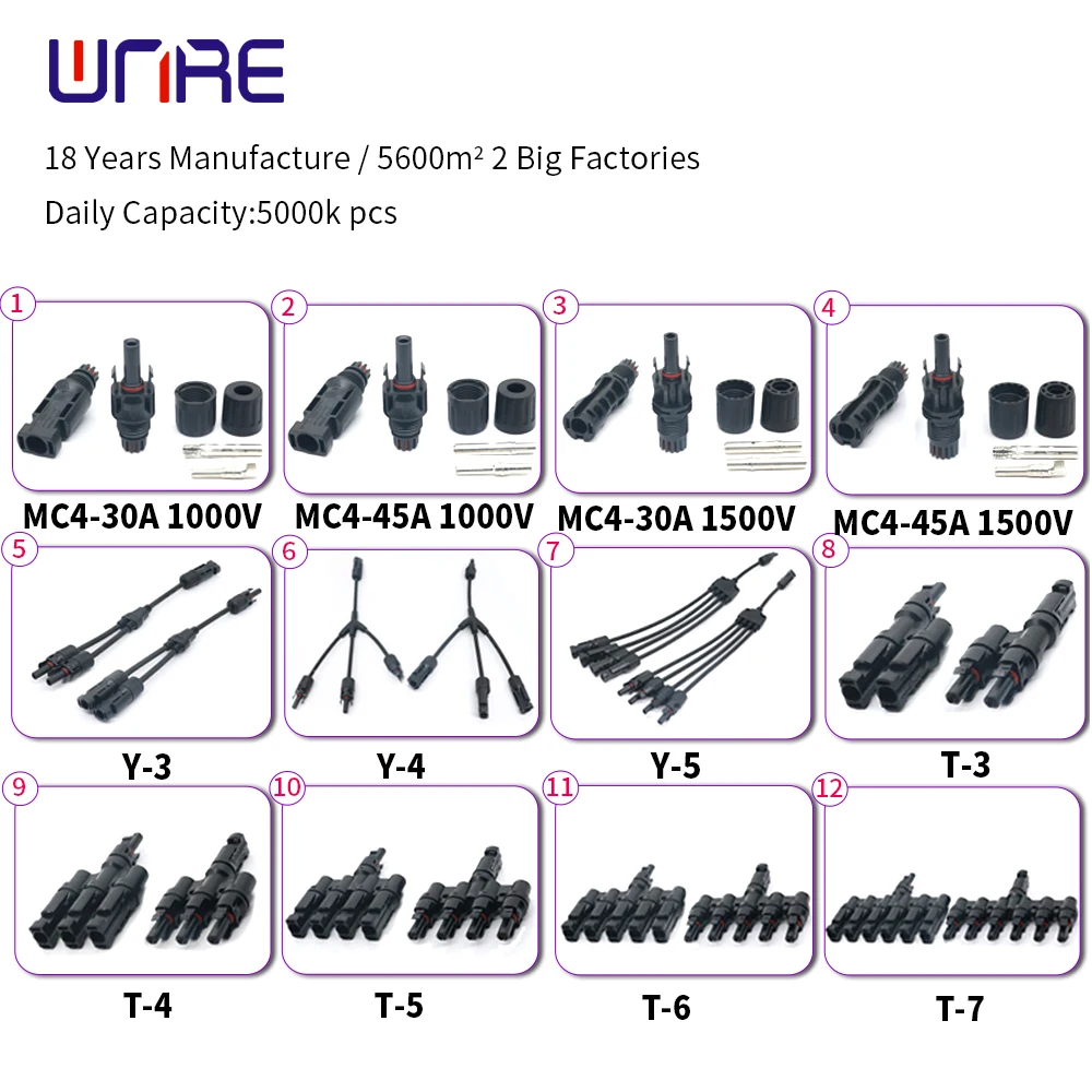 2 To 1 Hot Selling PV Y Branch Type Adapter Connector With Solar Cable For Solar Pv System Solar 3 To 1 Or 4 To 1