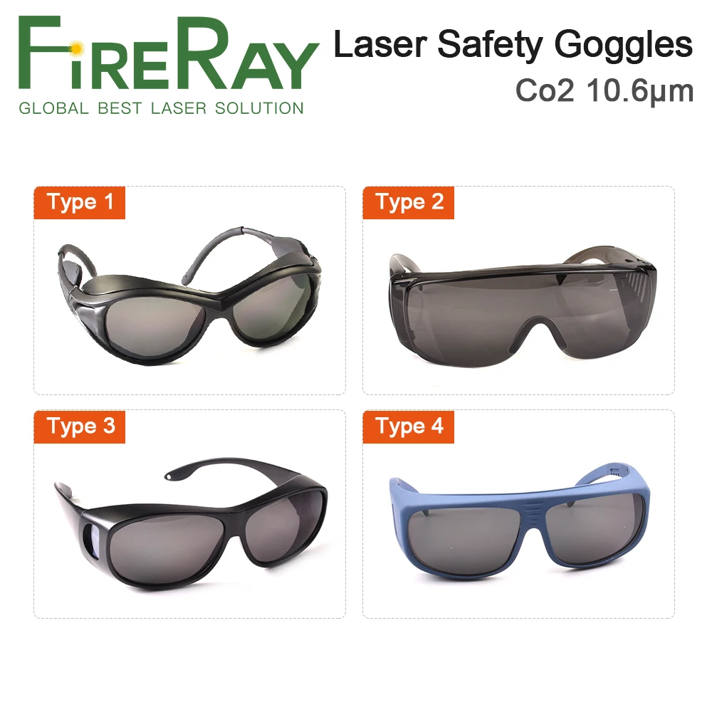 FireRay 10600nm نظارات السلامة بالليزر درع الحماية لآلة النقش بالقطع بالليزر CO2