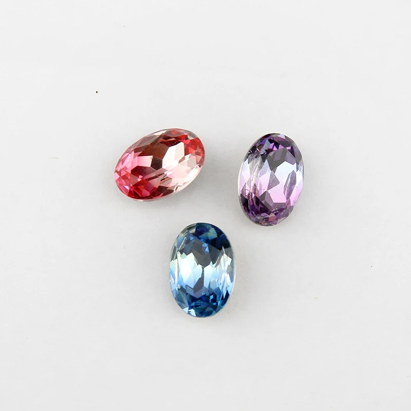 4120 13*18  oval k9 rhiinestone Tourmaline beads  gradient ramp beads Multicolor DIY Loose Beads