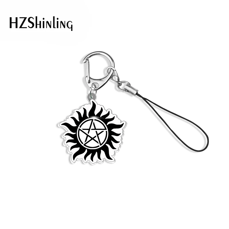 Supernatural TV Acrylic Keychain Resin Epoxy Mobile Straps Keyring Accessories