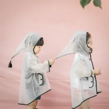 子供のための透明な防水レインコート,レインジャケット,屋外レインジャケット,帽子付き防風ポンチョ,学用品