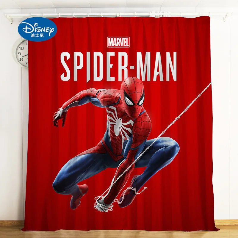 Disney Cartoon Marvel Spiderman Curtain Heroes Expedition Brushed Blackout Curtain custom boys gift