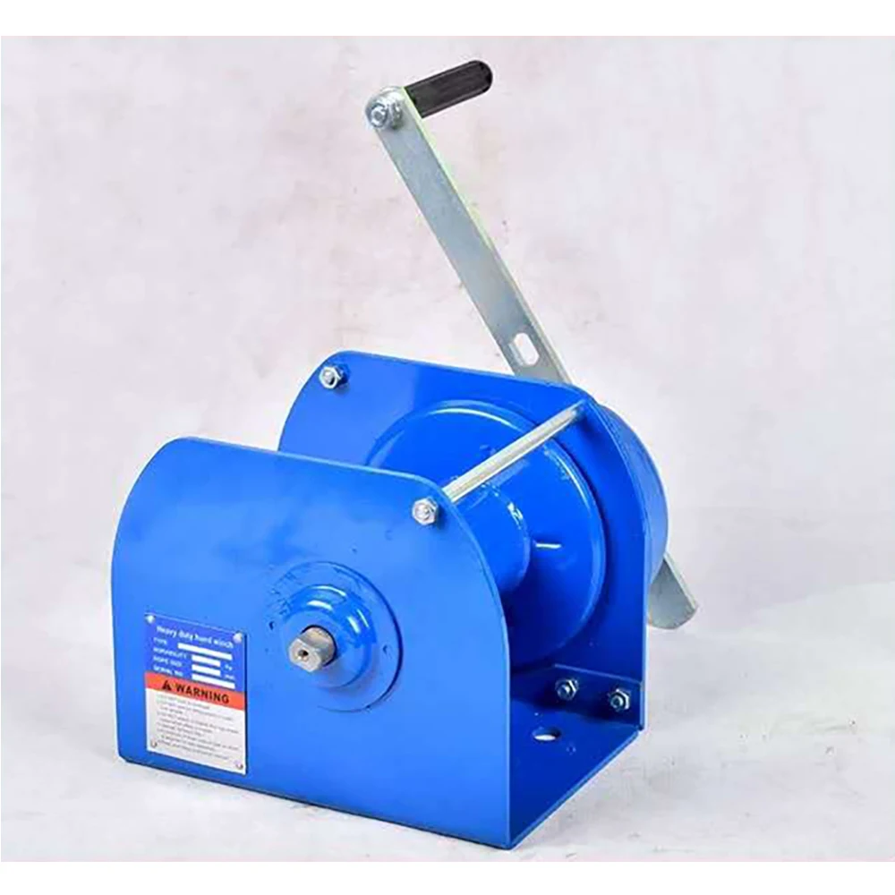 2T Manual Winch Boat Truck Auto Car Two-way Self-locking Heavy Winch Hoist Small Crane Tractor Winch without Wire Rope