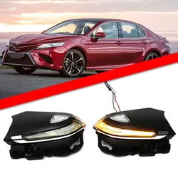 LED Dynamic Turn Signal Sequential Side Mirror Light Puddle Light For Toyota Camry XV70 CH-R CHR Prius XW50 PHV 2018 2019 2020