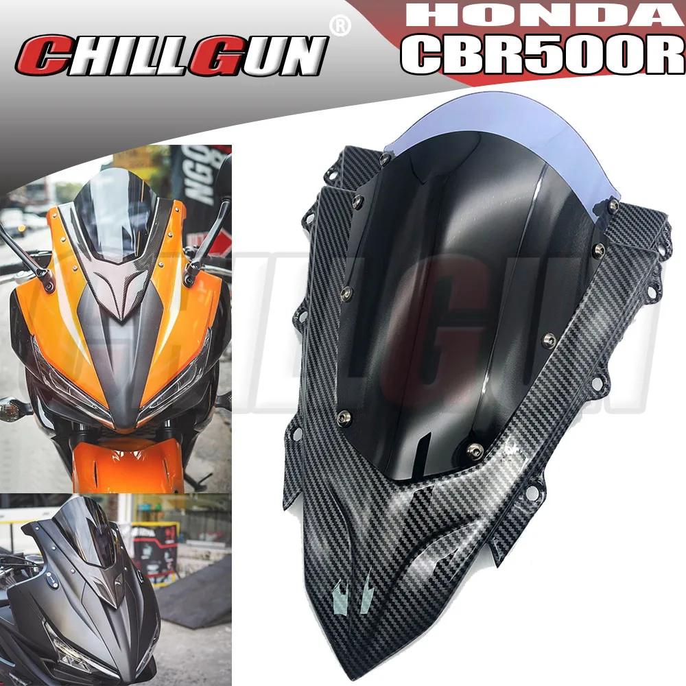 

Motorcycle Sports Racing Double Bubble Windshield WindScreen Visor Viser Deflector For HONDA CBR500R CBR500 R 2016-2018 CBR500-R