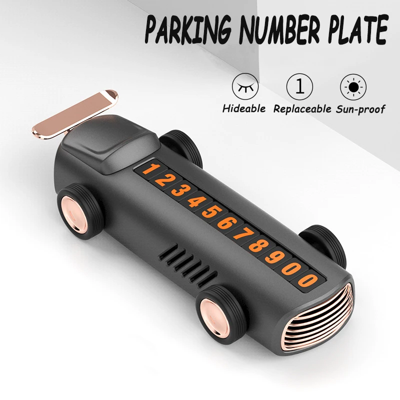 

Creative temporary parking number plate hidden orange fluorescent glow-in-the-dark car interior ornament supplies car products