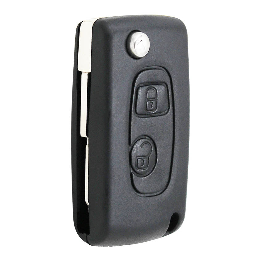 2 Buttons Modified Flip Remote Key Shell for Peugeot 206 with uncut NE72 blade