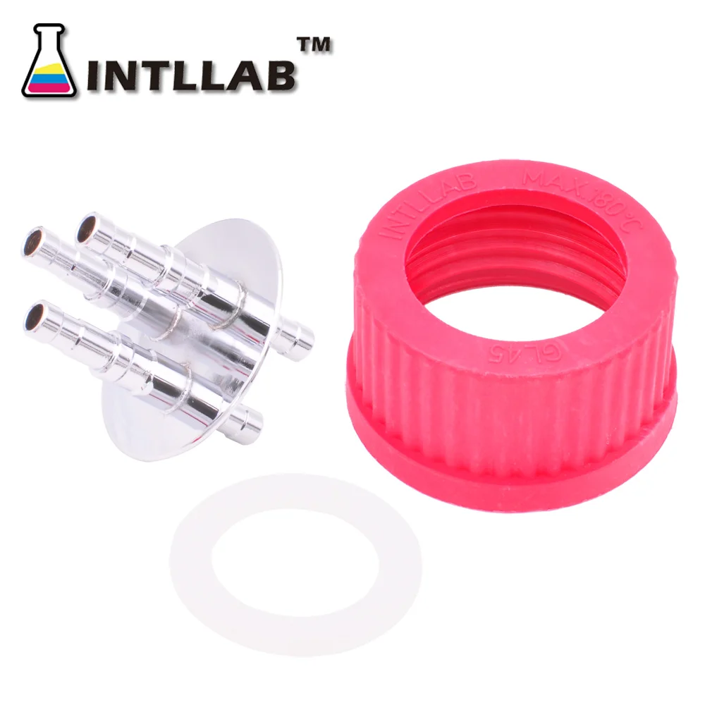 [INTLLAB] GL45 stainless steel connector used in laboratory feeding bottles of IC GC HPLC chromatographic instruments