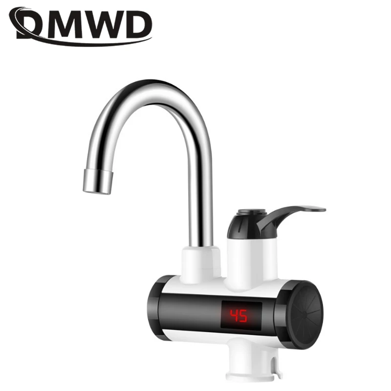 DMWD 3000W Instant Tankless Electric Hot Water Heater Faucet Kitchen Heating Tap Water Heater Temperature Display 110/220V