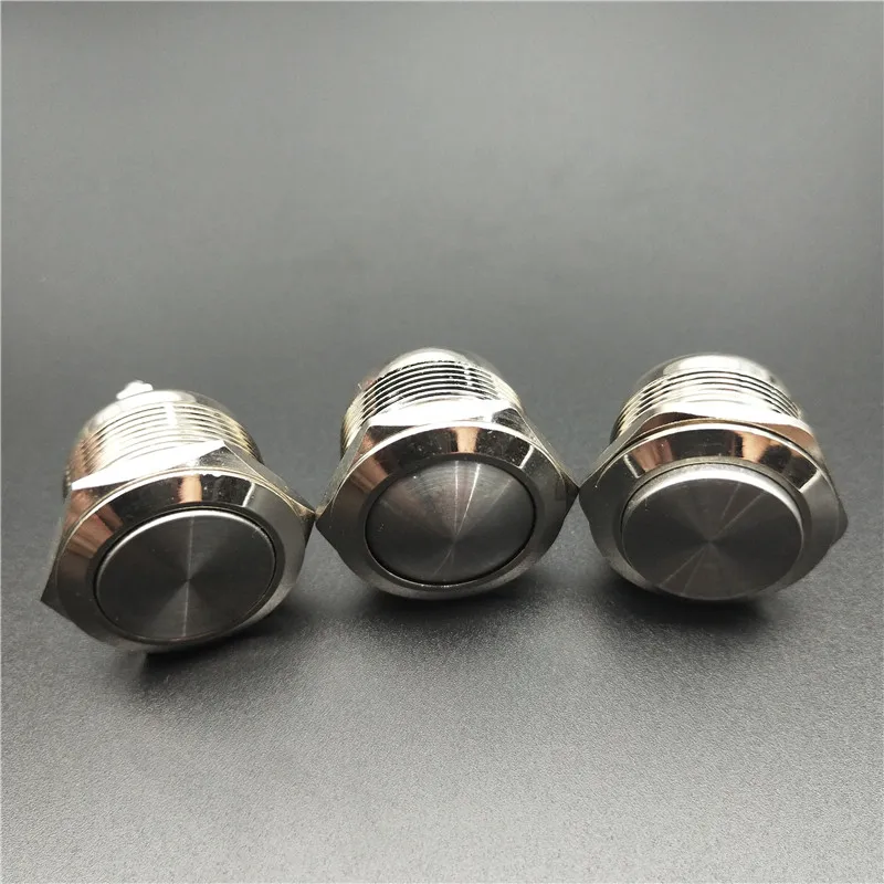 

Металлические кнопочные выключатели 22 мм, никелированные медные кнопки IP67, самоблокирующиеся 1NO, плоские купольные круглые мгновенные кнопки