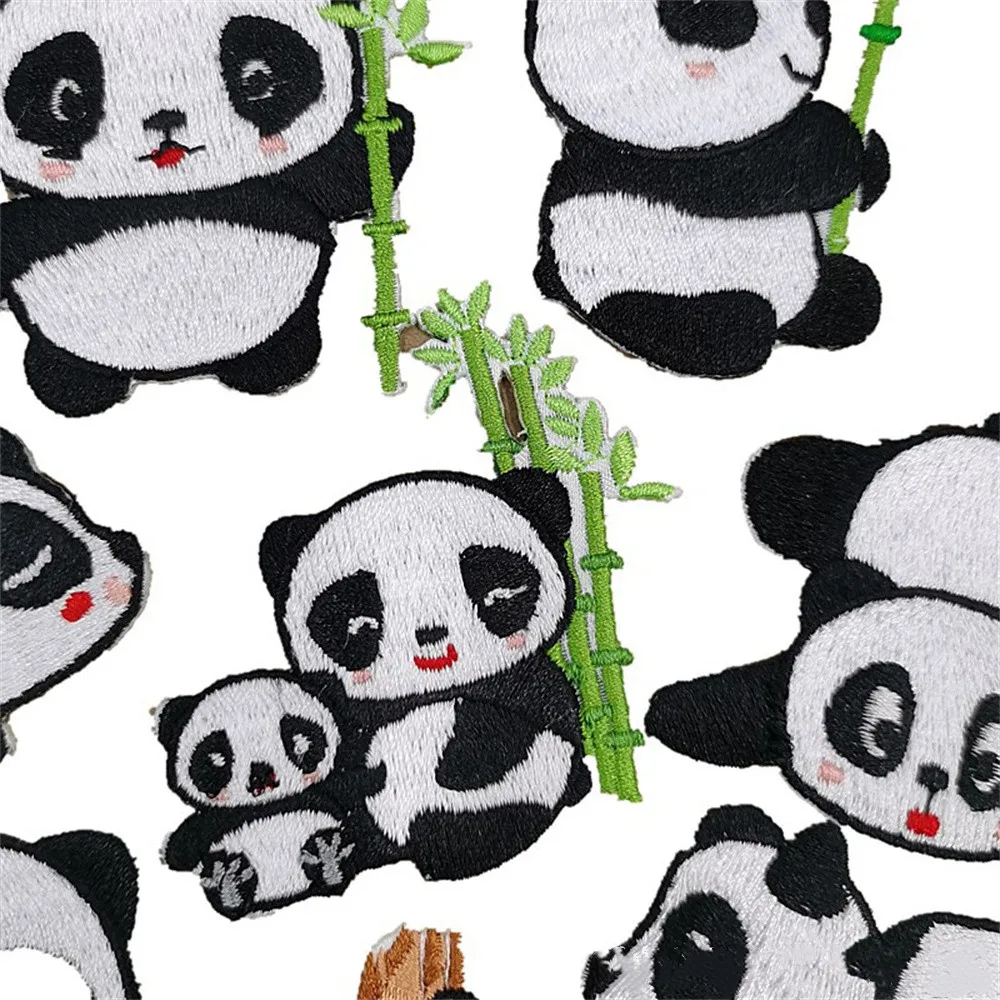 MAXSIN FUN 1 Pc High Quality Embroidered Cute Panda Sticker Cartoon  Animal Patch Clothes Decorative Accessories DY Decal