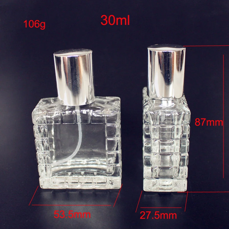 5pcs Men's 30ml Clear Glass Empty Perfume Bottles Spray Atomizer Refillable Bottle Scent Case with Travel Size Portable