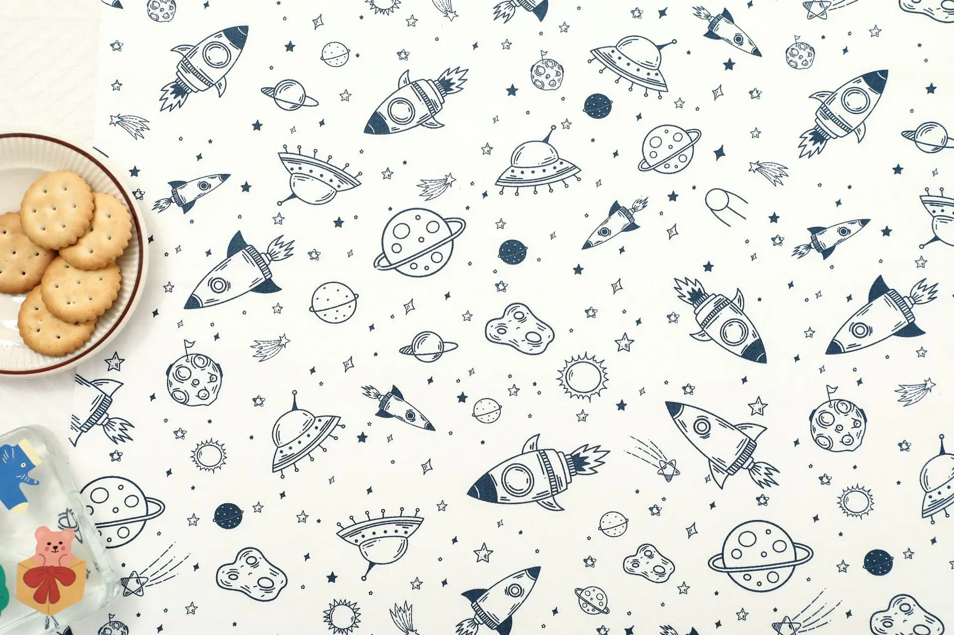 Rocket Stars 100% Cotton Fabric DIY handmade sewing craft patchwork quilting home decor tissus baby dress cloth tecido tilda